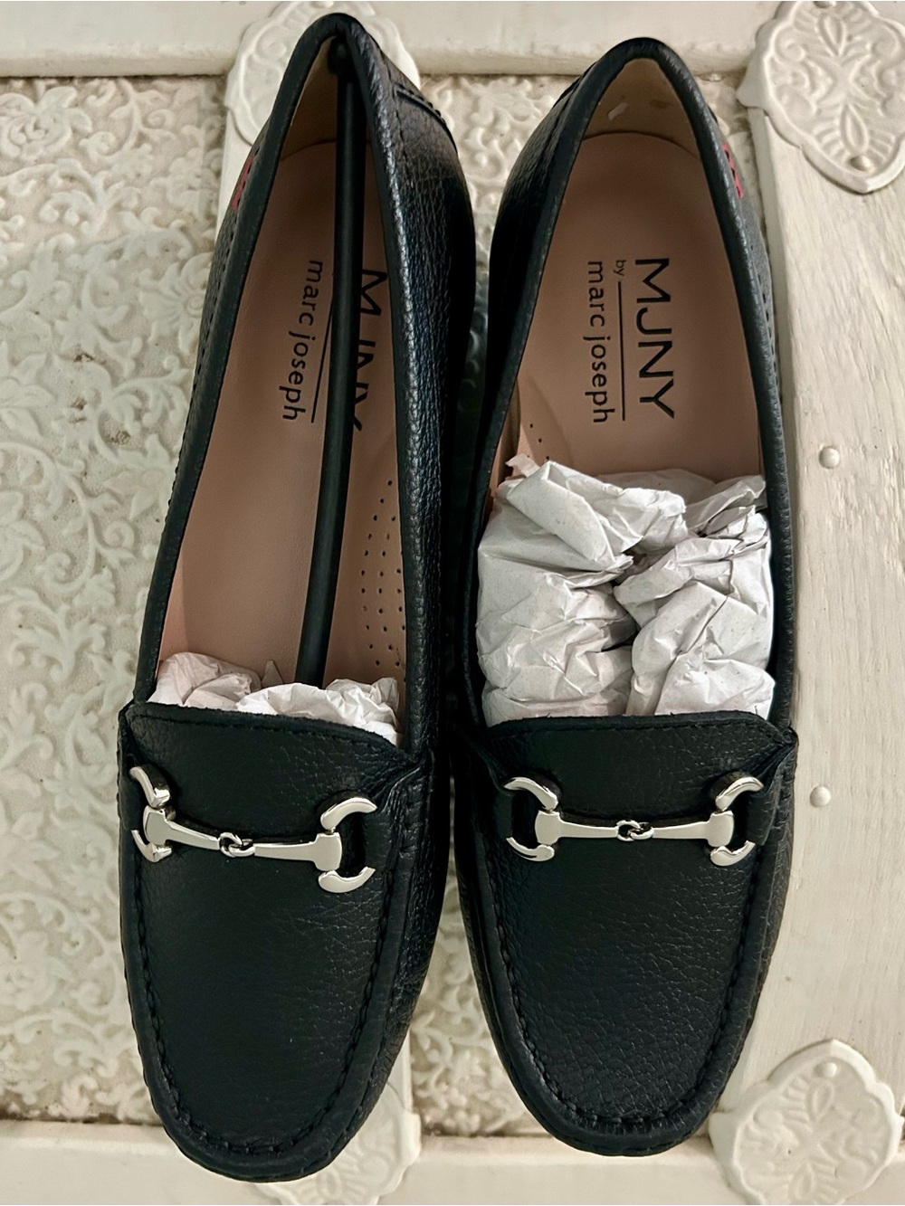 Marc Joseph Black Leather Horsebit Moccasins